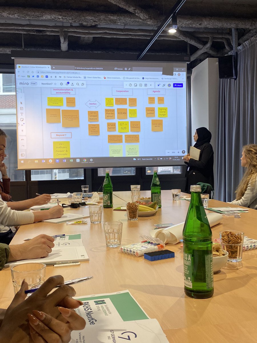 BKHS_Stiftung's tweet photo. Everybody arrived! #NextGen7 just decided on the key topics they would like to discuss the next days, which include: #climatejustice, #gender perspective in policy making, #digitalsecurity and #beyond7. https://t.co/aeUJ406Fkw