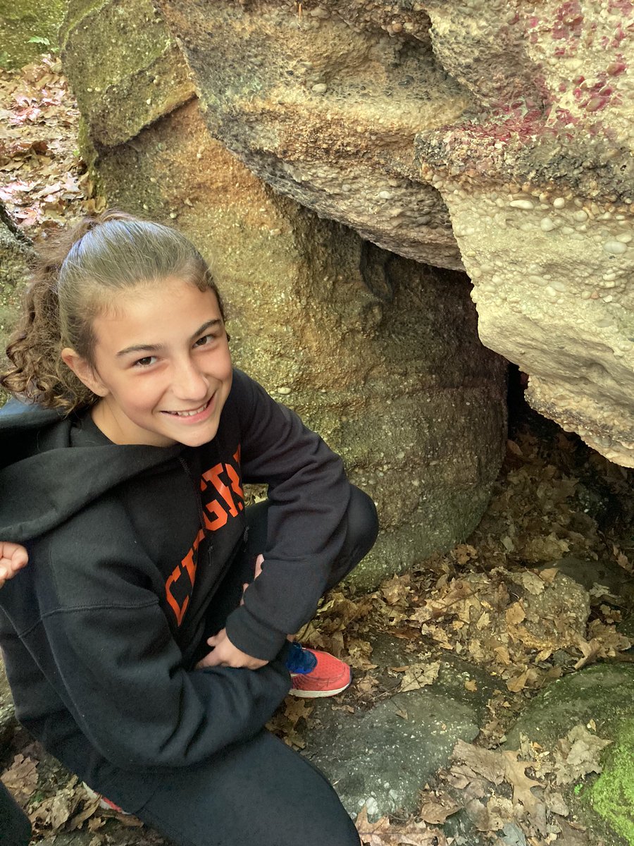 cfGoodin's tweet photo. A wonderful day checking out soil and hiking in the beautiful forest! Thank you Lake Metro Parks! Courage is climbing through a cave! #cfChooseCourage https://t.co/FaTeigzQJK
