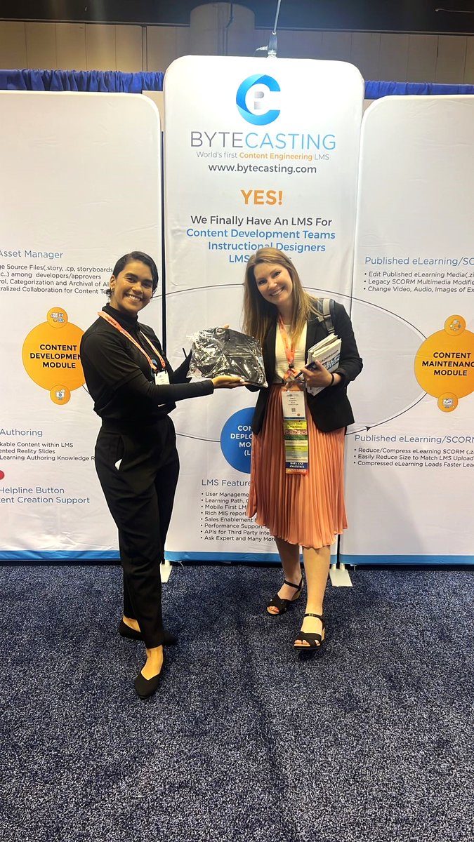 stratbeans's tweet photo. We're ready to do it all over again with lots of surprises to greet and meet with #ATD22 attendees.
Emily Blumhardt, it was great to meet you at #ATD22. We hope you enjoyed the prizes you won today. Looking forward to a fruitful future collaboration.
#LMS #ByteCasting #ATD2022 https://t.co/TowJZ0meGu