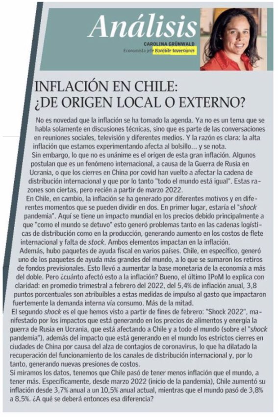 Comparto columna publicada hoy en @ElMercurio_cl <a href="/Banchile/">Banchile Inversiones</a>