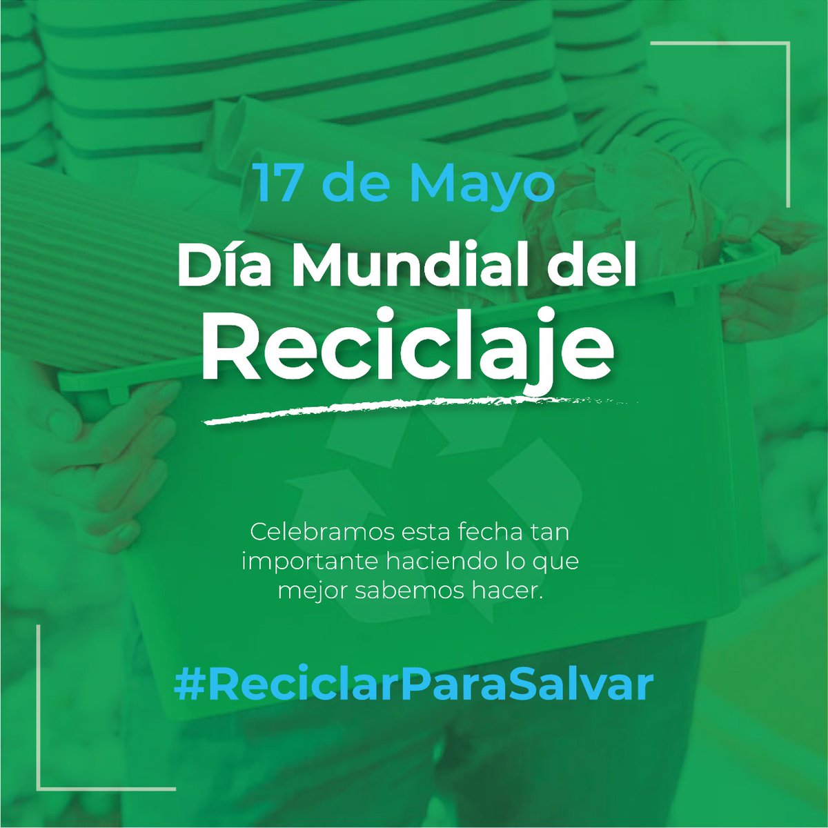ReciclaMapres's tweet photo. Hoy es el día mundial del Reciclaje y queremos compartir contigo este mensaje para que juntos #ReciclemosParaSalvar
Cualquier acción por pequeña que sea, aporta mucho al cuidado del planeta¡RECICLA!♻️💚👈🏻
#Bucaramanga #mapres #reciclaje #DiaMundialDelReciclaje #colombia #17deMayo https://t.co/8pmgkXsIIj