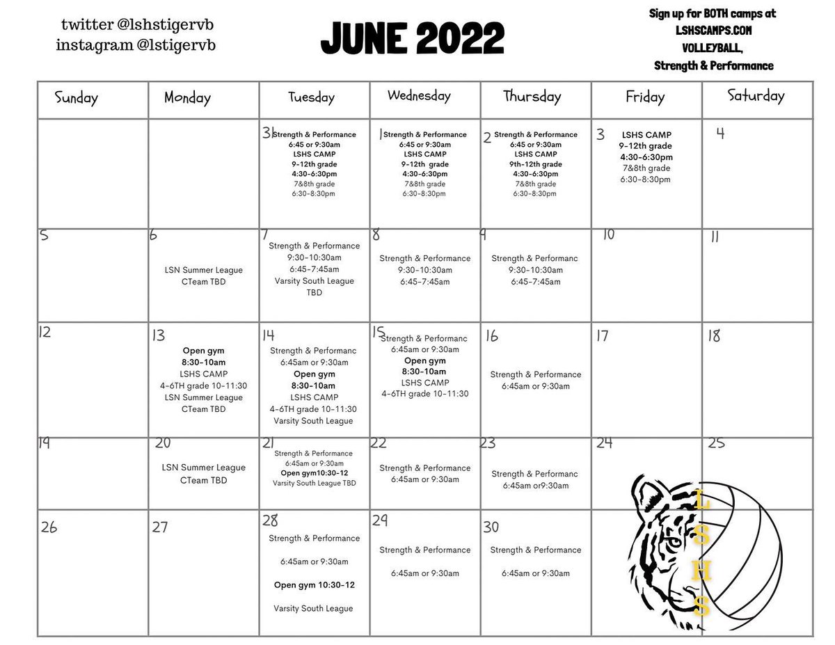 LSHSTIGERVB's tweet photo. 2022 Summer plans!
#TigerVB https://t.co/UZGBaadcc8
