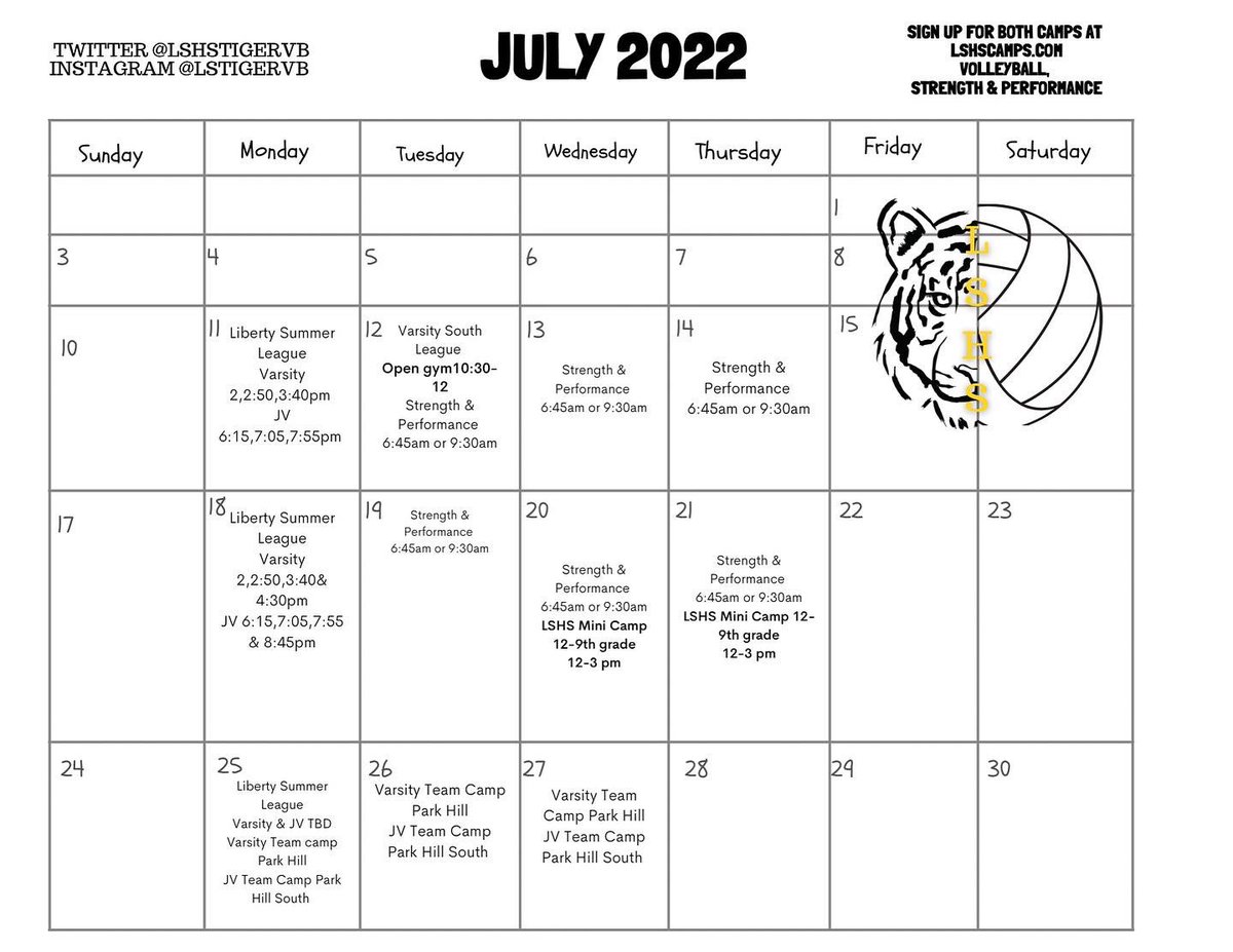 LSHSTIGERVB's tweet photo. 2022 Summer plans!
#TigerVB https://t.co/UZGBaadcc8