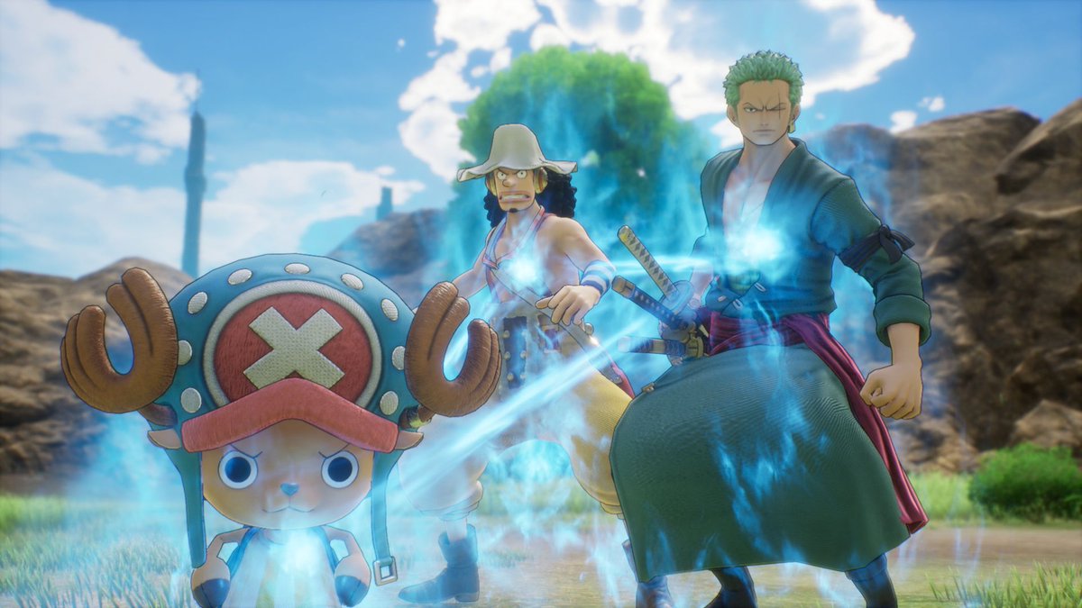 onepiece_games's tweet photo. Luffy, Zoro, Nami, Usopp, Sanji, Chopper, Robin, Franky, Brook. You'll get to play as all of them, in #ONEPIECEODYSSEY. https://t.co/kxlT7926sB
