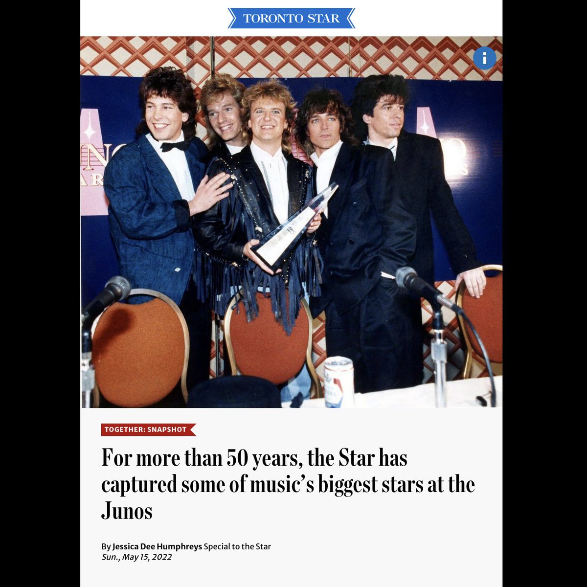 glasstiger's tweet image. It was @TheJUNOAwards weekend in Toronto and if you happened to check out @TorontoStar on Sunday, you may have seen some familiar faces in this amazing “throwback” photo - fringe jacket, big hair, and all! Thank you for bringing back some memories!
