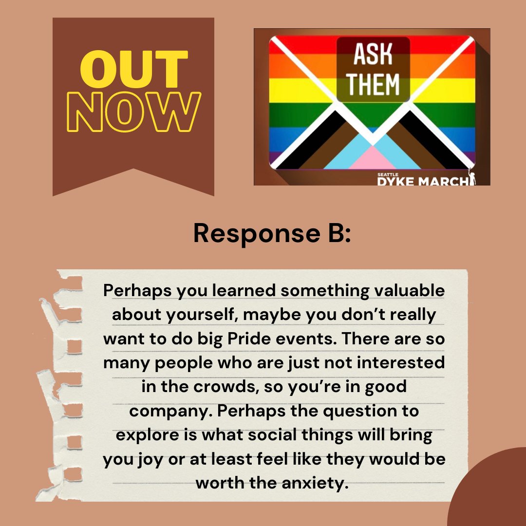 The next edition of Ask Them is now live on our website. Read it at seattledykemarch.com/ask-them/ or find the link in our bio. We would like to thank everyone who has written in already. And if you’d like some advice, please write in using our google form at bit.ly/SDMAskThem.