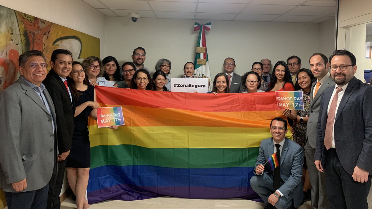 MisionMexOI's tweet photo. May 17 marks the International Day vs. Homophobia, Transphobia &amp; Biphobia, remembering the decision of @WHO to declassify homosexuality as a mental disorder. #Mexico condemns discrimination &amp; joins rights revindication of #LGBTIQA+ community #IDAHOT2022 🏳️‍🌈🏳️‍⚧️ https://t.co/308Bb4X62L