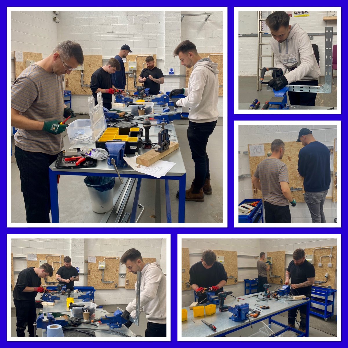 Another practice day in the workshop for some of our L2 students who are gaining the necessary hands on skills while still benefiting from the flexibility of our hybrid course. 🧰💡

 totalskills.co.uk 

#hybridlearning #qualityelectricaltraining #sparky #electricalcourses