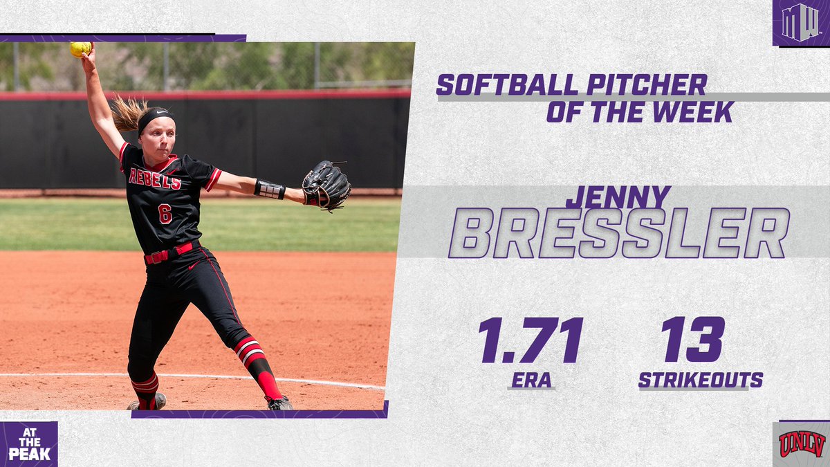 MountainWest's tweet photo. 𝐓𝐡𝐞 𝐉𝐞𝐧𝐧𝐲 𝐰𝐚𝐲. ✔

@JennyBressler went 2️⃣-0️⃣ in the circle with a 1️⃣.7️⃣1️⃣ ERA. She had 1️⃣3️⃣ strikeouts through 1️⃣6️⃣ innings of work.

#AtThePeak | #MakingHerMark | #BEaREBEL https://t.co/dhipLBISne