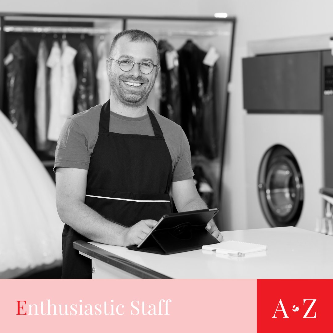 AlabamaDryClean's tweet photo. E is for Enthusiastic Staff. We prioritize positive customer service and satisfaction at Complete Cleaners, come say hello at one of our locations, https://t.co/V096AHzeA4 #CustomerService #CompleteCleaners https://t.co/OjvjMyR3FJ