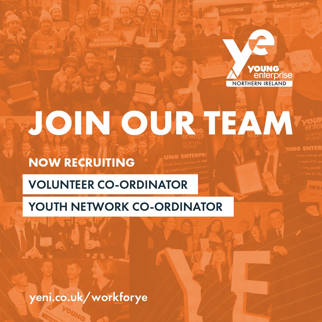 🚨 JOIN OUR TEAM 🚨
We're looking for a Volunteer Co-ordinator and a Youth Network Co-ordinator!

🔀 Flexible location
⏱ Full-time
⏭ Closing 30th May 2022

👀 yeni.co.uk/workforye/
#JobFairy #NIJobs #Belfast #NorthernIreland