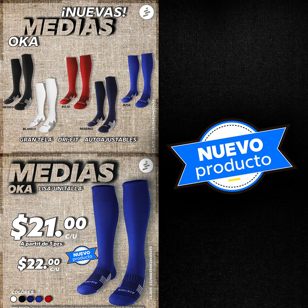 OkaSports1's tweet photo. Que no te falten las calcetas el día del partido ⚽️😎
Equípate con los nuevos modelos de MEDIAS OKA
Dri-Fit que tenemos con precios muy económicos para ti.
--> Mándanos WhatsApp al 55 7903 3020 para hacer tu pedido. Hacemos envíos a todo México.
#FelizMartes #MartesIntratable https://t.co/rQkEtdWLjw