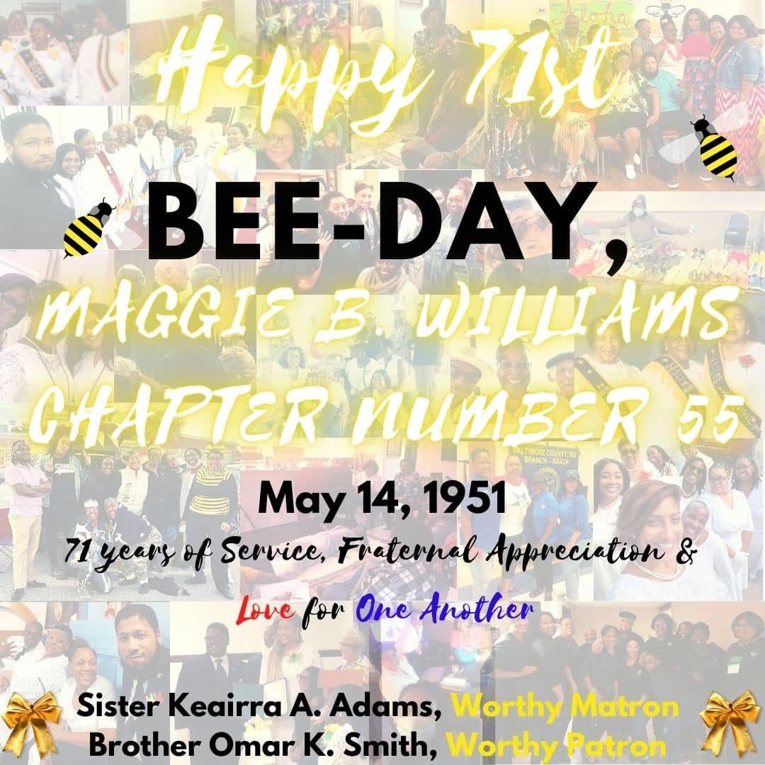 It’s our BEEday!!!
Happy 71st anniversary to our hive! 
Maggie B. Williams Chapter #55, OES, PHA

youtu.be/W0LhpdRja14