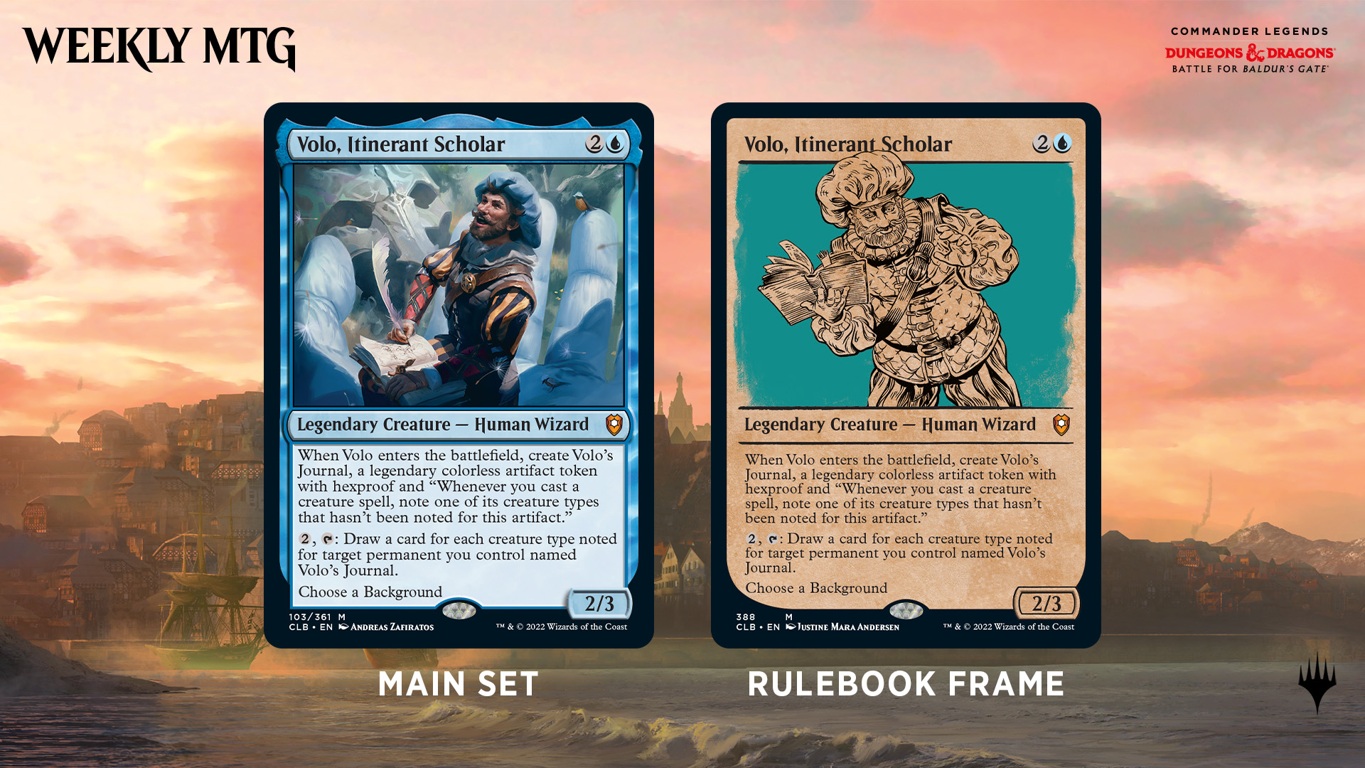 Magic: The Gathering on Twitter: "One of the new mechanics in #MTGLegends  is: “Background” – Shown to us via Volo where he says, “Choose a  Background” https://t.co/Rn6veOXS0d" / Twitter
