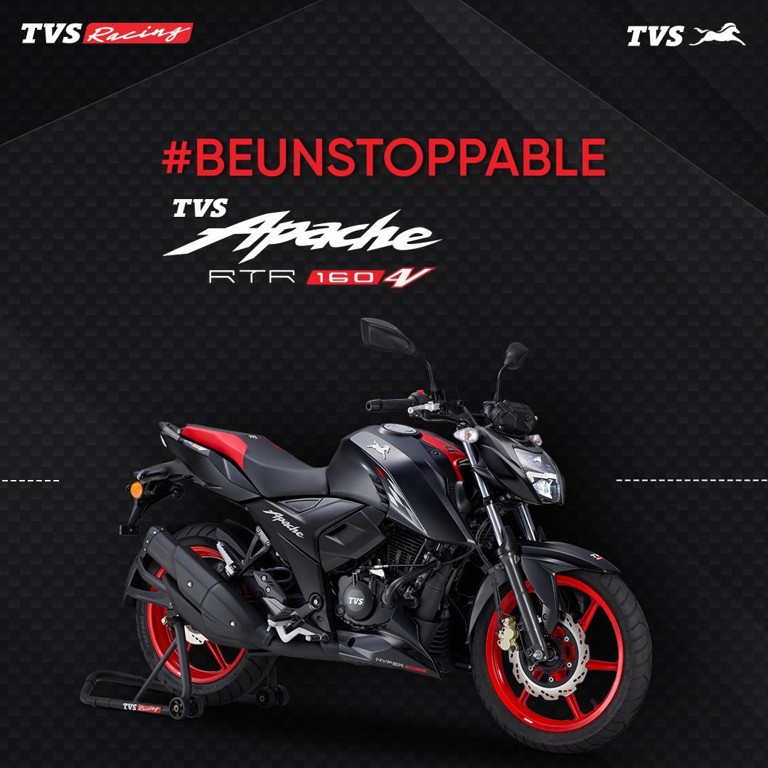 TVSApacheSeries's tweet photo. Get ready to push the limits and #BeUnstoppable with the #TVSApacheRTR1604V. With first-in-segment Ride Modes and #SmartXonnect, stunning LED headlamp with DRL & Supermoto ABS, power-packed rides await you. Book yours now:https://t.co/FWOxpJ8l8x
#TVSApache #TVSApacheRTR #RTR1604V https://t.co/oBcv3EVroF