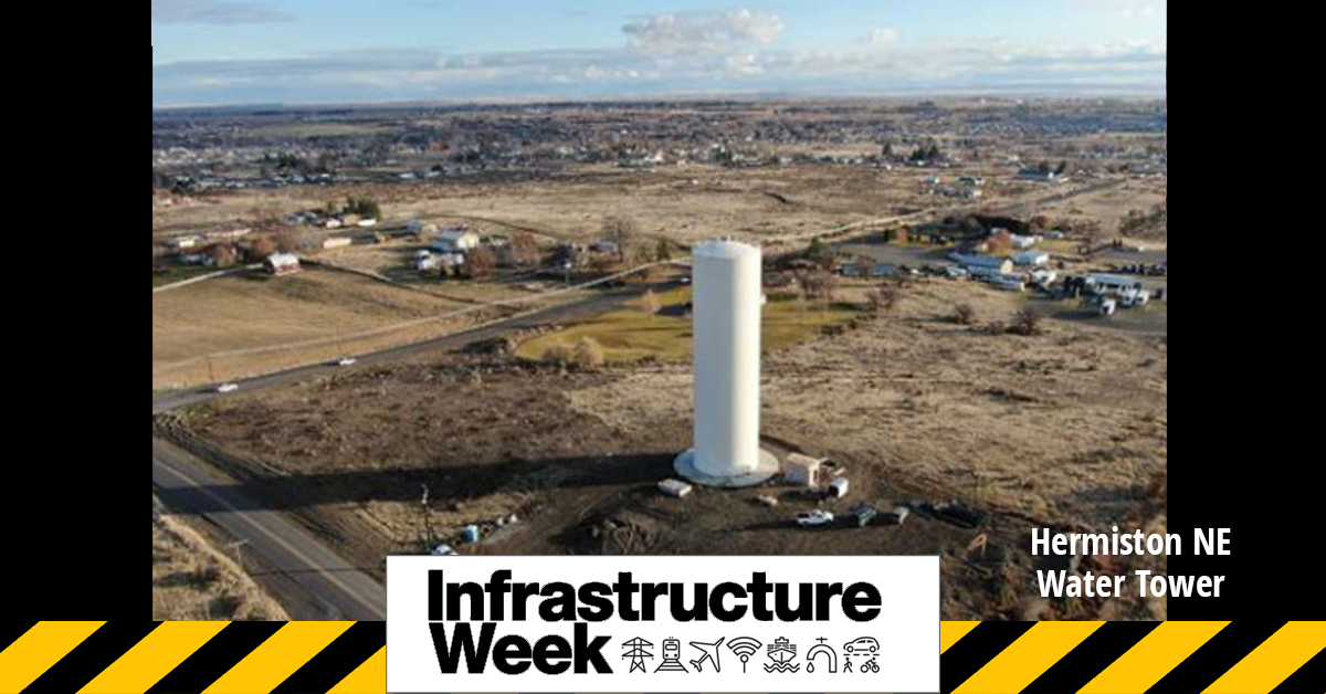 OregonCities's tweet photo. Day 2 of #InfrastructureWeek: In the @CityofHermiston, a $4.1 million water storage &amp; system expansion project was funded by a partnership between the city &amp; Umatilla Co. A loan from Infrastructure Finance Authority’s Special Public Works Fund also helped. #LeadwithInfrastructure https://t.co/YKWRD3lfoT