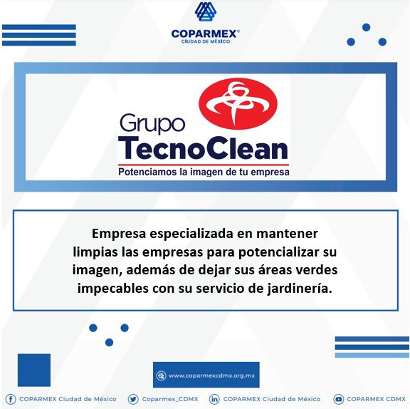 Armando_ZunigaS's tweet photo. Con gran entusiasmo recibimos en la #FamiliaCoparmex a #TecnoClean, especialistas en mantener limpias las empresas para potencializar su imagen.
Muchas gracias por la confianza, reiteramos nuestro compromiso de sumar esfuerzos para que juntos alcancemos objetivos en común. https://t.co/oARBAy6Nxj