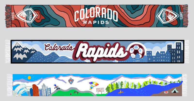 ColoradoRapids's tweet photo. We've selected the top three Support Local scarf designs, and now we need your help to choose the winner! 

Vote for your favorite design now until May 19👇