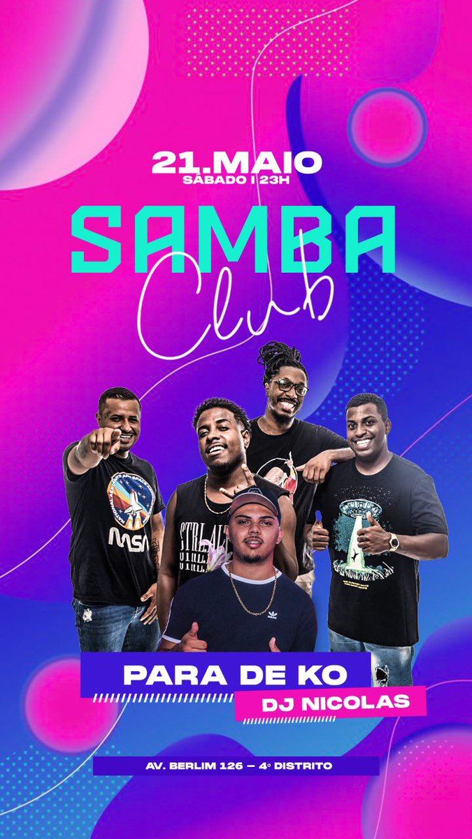 tktproducoes's tweet photo. Sábado é dia de #scsambaclub no 4º distrito. 😍

Confira as atrações presentes nesta edição:
🎤 PARA DE KO
🎧 DJ NICOLAS

#scsambaclub #quartodistrito #sambaclub #samba #pagode #descubra

📍 Av. Berlim, 126 - (São Geraldo).

📲 Reserve já o seu espaço : (51) 3085-0525. https://t.co/QubhJDQDK1