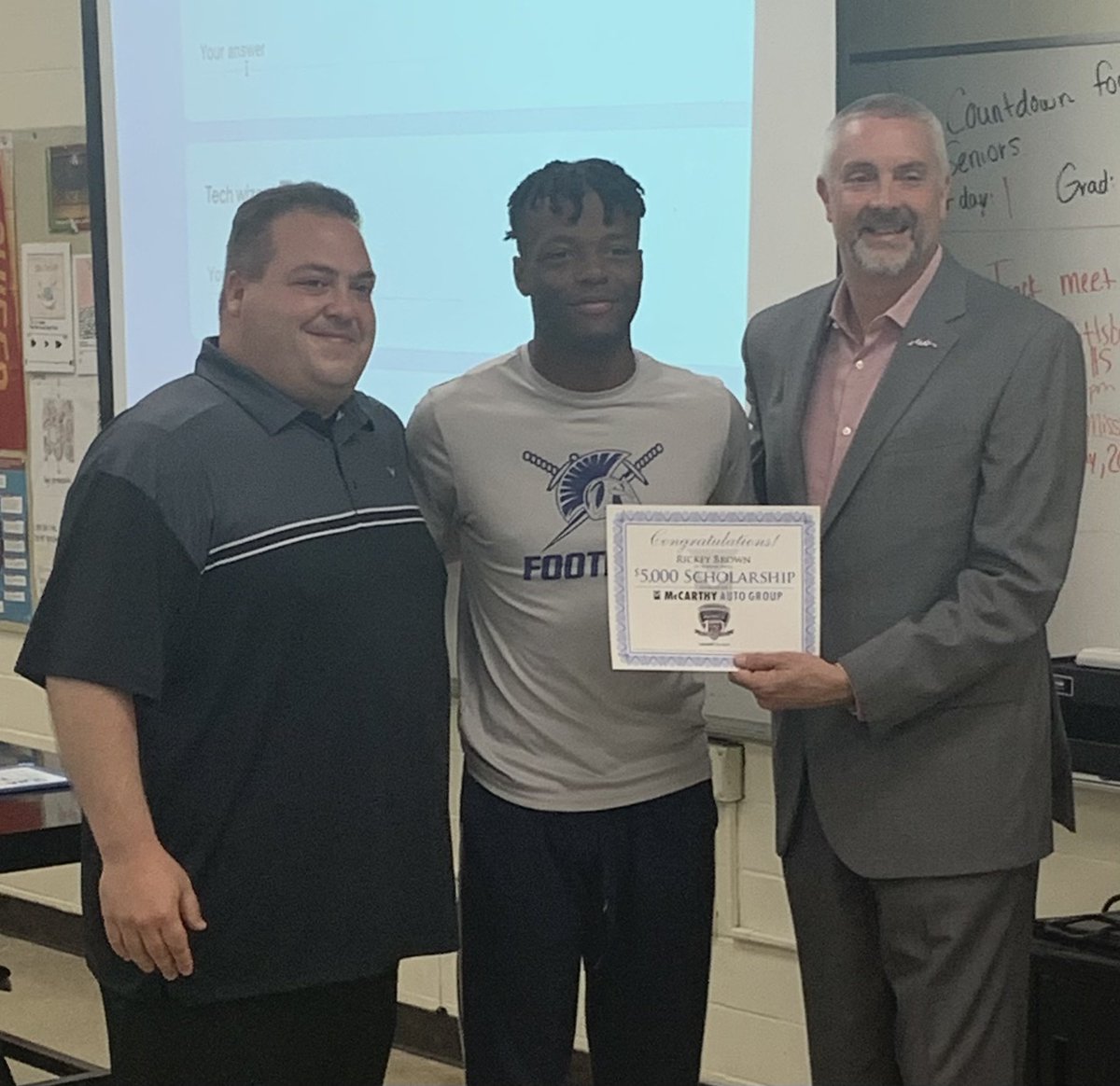 Sumner Academy Football (@sabres_football) on Twitter photo Got to interrupt class today to present a $5000 Scholarship Award to <a href="/rickeyb_II/">Rickey Brown II</a> from McCarthy Auto Group and the <a href="/SimoneAwards/">SimoneAwards</a>! We could not be more proud of this young man! #4theacademy Got to interrupt class today to present a $5000 Scholarship Award to <a href="/rickeyb_II/">Rickey Brown II</a> from McCarthy Auto Group and the <a href="/SimoneAwards/">SimoneAwards</a>! We could not be more proud of this young man! #4theacademy