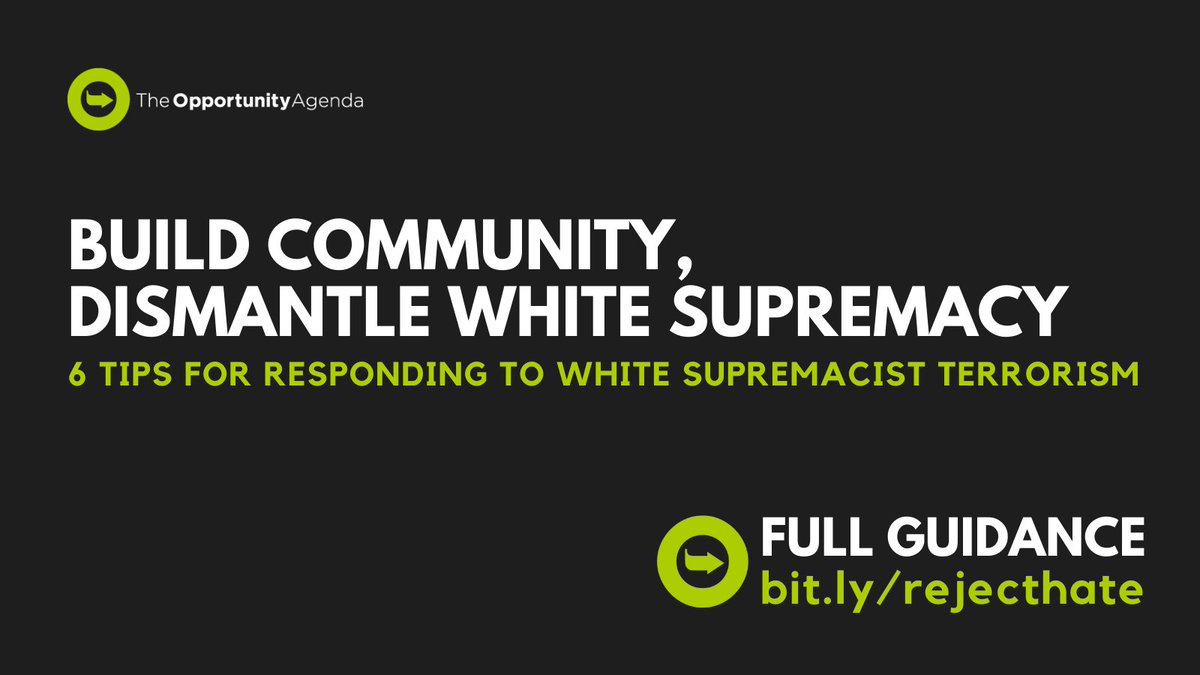 RT @NorCalGrant: The way we respond to white supremacist terrorism is  key to building and maintaining healthy, just narratives and communities around achieving #RacialEquity #EndWhiteSupremacy 