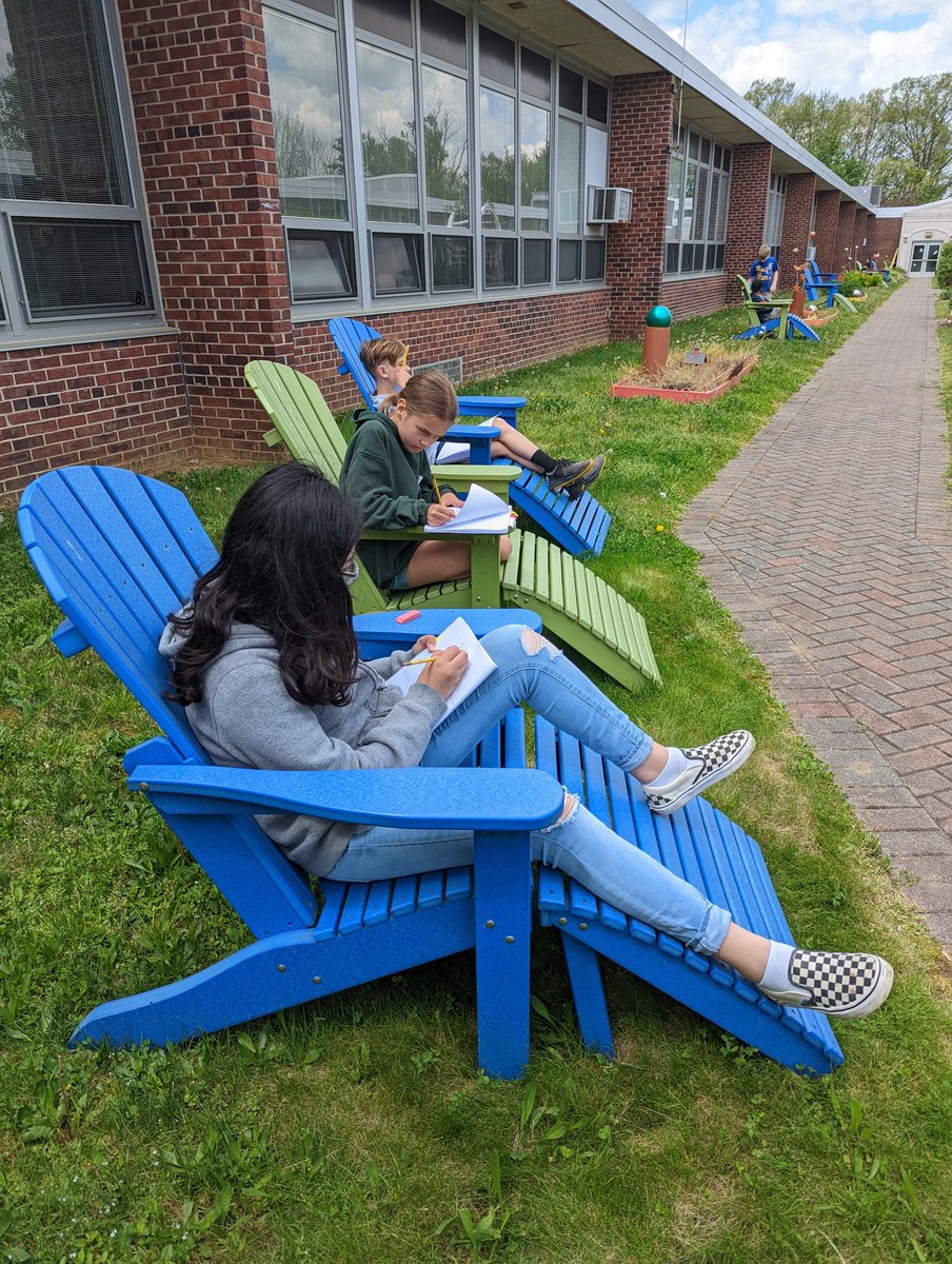 MrsFattorusso's tweet photo. After a morning of testing, outdoor writing in our beautiful Peace Plaza was very much needed! @LVLionsDen https://t.co/PCT7g2WP2K