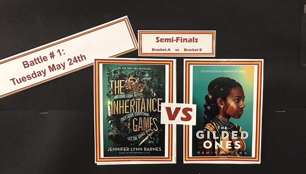 rcsslibrary's tweet photo. It’s not too late to join in on the fun! Our first #RezReadsSmackdown battle is next Tuesday where The Inheritance Games by @jenlynnbarnes faces off against The Gilded Ones by @NaminaForna - this is going to be EPIC! Long weekend = perfect for reading! @ResCSS https://t.co/Tyv4VGUWJT
