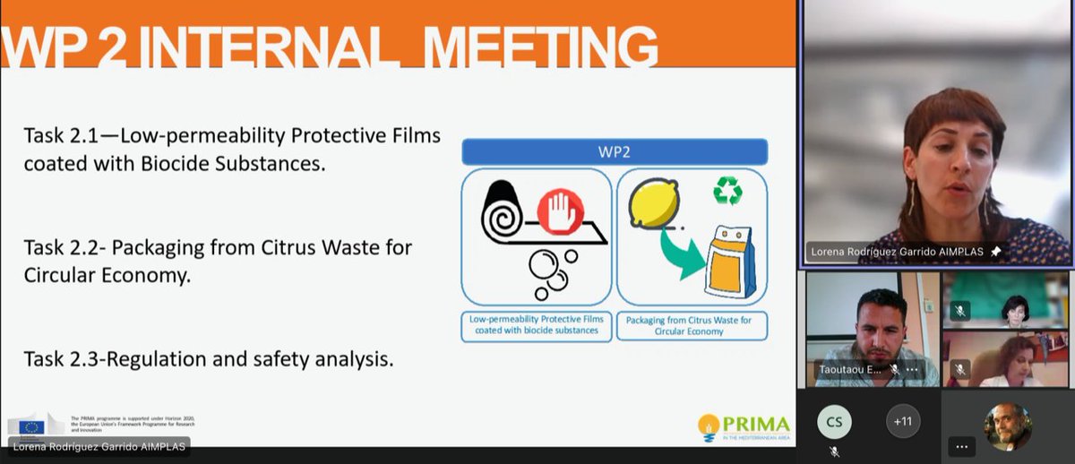 BiorangeP's tweet photo. Today and tomorrow #BiOrangePack @PrimaProgram Project will run two full days devoted to revise the status and progress of the project 

#BiOrangePack #GreenEconomy #Sustainability #AgriFood  #Unict #Di3A #CSFNSM #GSGI #AIMPLAS #Univalencia #ensa https://t.co/I75MLsCxom