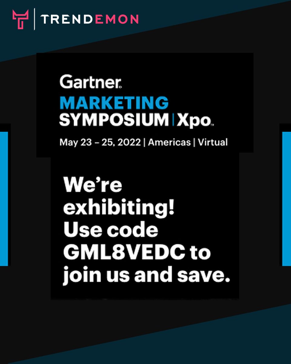 Trendemon's tweet photo. #Trendemon Exhibiting @Gartner_inc MARKETING SYMPOSIUM | Xpo. 2022 📆
If you're attending – Come meet us virtually and join our product demo session: "Orchestrating Buyer Journeys Through Your Website" [Tuesday, May 24 | 2:40 PM - 2:55 PM EDT]
#GartnerMKTG https://t.co/VSEvxNx3mF