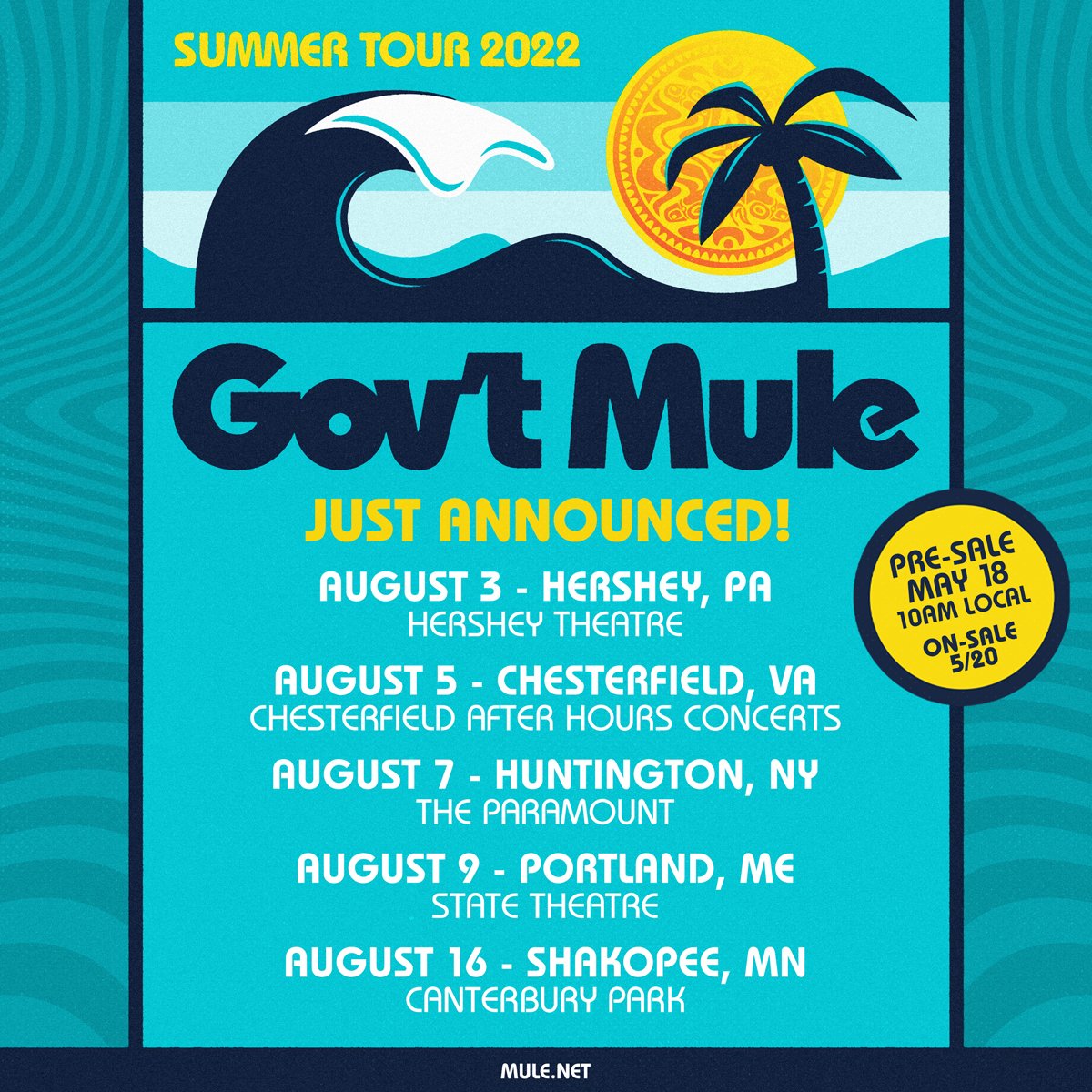 thewarrenhaynes's tweet photo. We're adding 5 more dates to the @govtmuleband Summer Tour! Pre-sale begins tomorrow at 10am local. #MuleLive #WheresMyMule https://t.co/LxiaQHNCca
