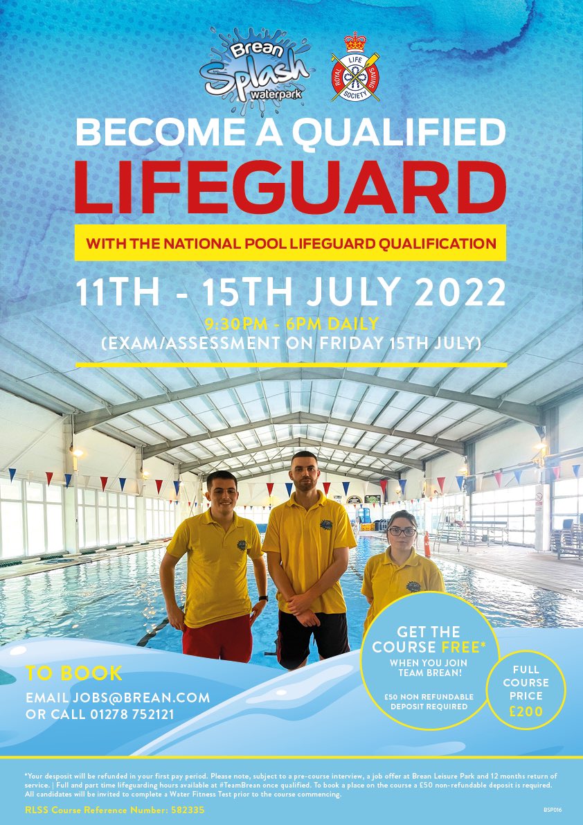 BreanSplash's tweet photo. Join us for our next lifeguard course #bealifeguard #teambrean #FREE @_TKASA @TKASA6th email jobs@brean.com for further info. https://t.co/PJ5jkA8tf0