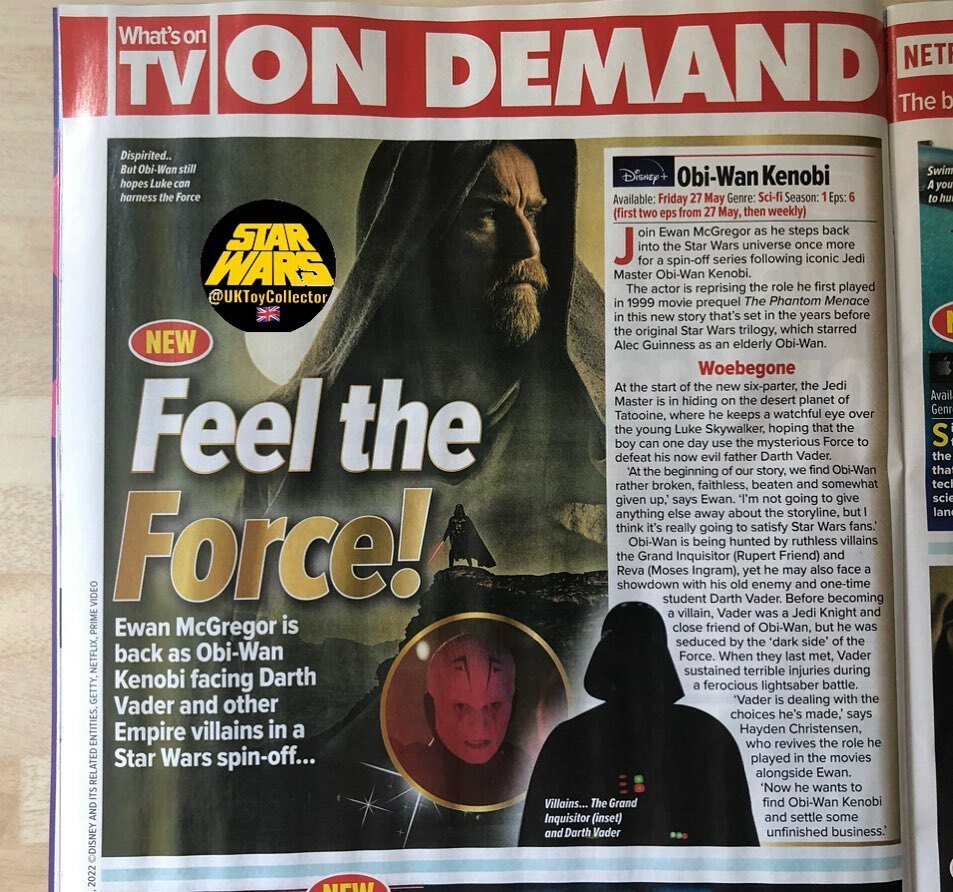 Nice to see Obi-Wan Kenobi in the new edition of @WhatsOnTV Magazine and a nice write up inside.

#ObiWanKenobi
#Kenobi
#WhatsOnTVMagazine
#WhatsOnTV
#Ahsoka
#AhsokaTano
#CassianAndor
#Andor
#CaptainCassianAndor
#TheMandalorian
#StarWarsFan
#StarWarsFanS… instagr.am/p/Cdqlrdzt6MQ/