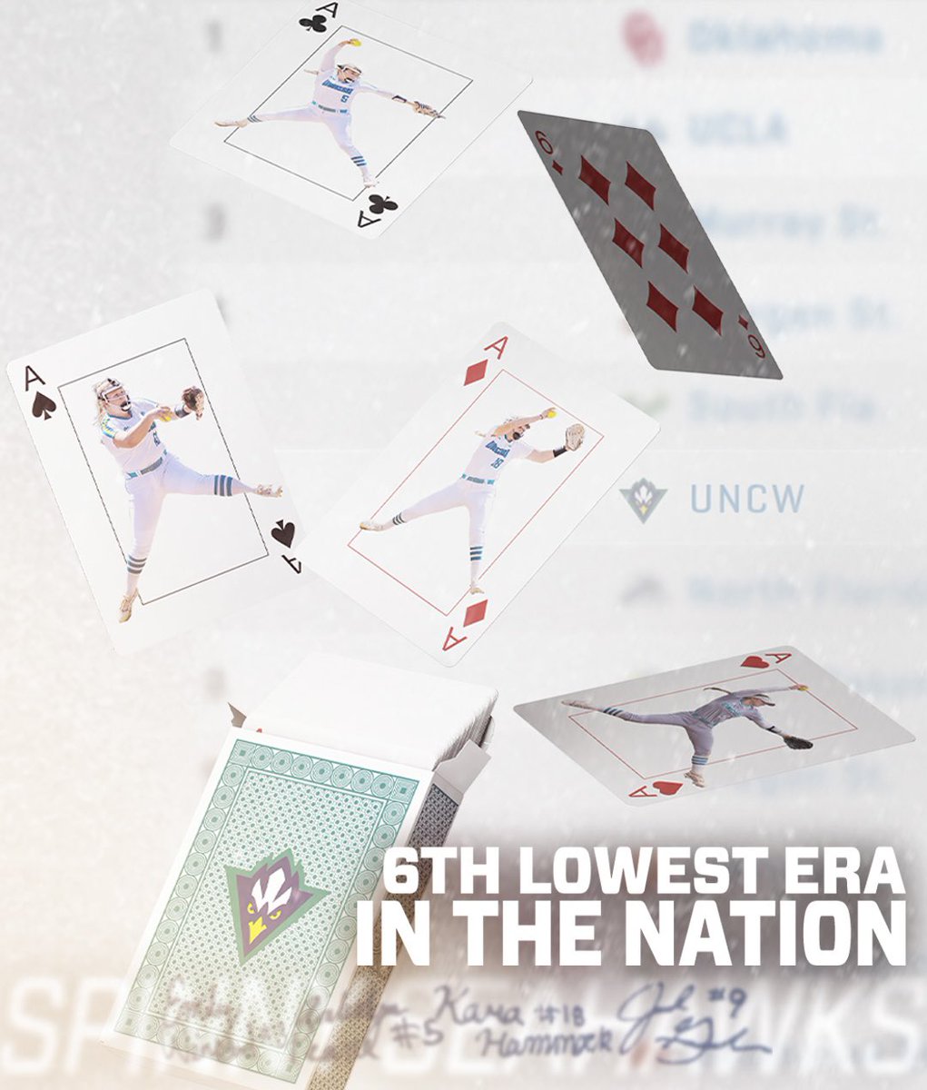 UNCWsoftball's tweet photo. Your Spinny Seahawks are SIXTH in the nation for lowest ERA😮‍💨

#SpinnySeahawks | #4ofaKind https://t.co/Ett6M37Qdr