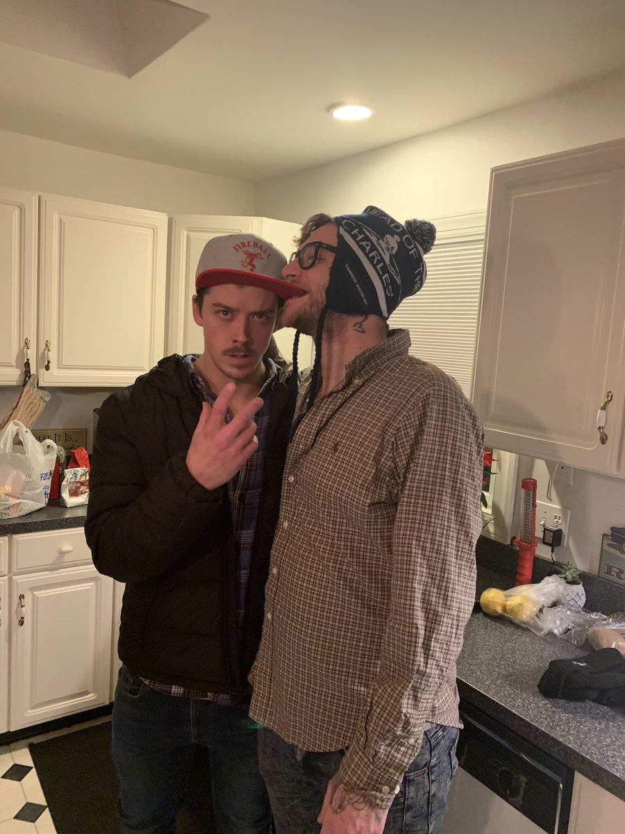 This is Joe from us and Thad from @damoodband. They say you oughta head down to <a href="/OldeMotherbrew/">Olde Mother Brewing</a> on Friday for some rack and rall musak. Maybe?