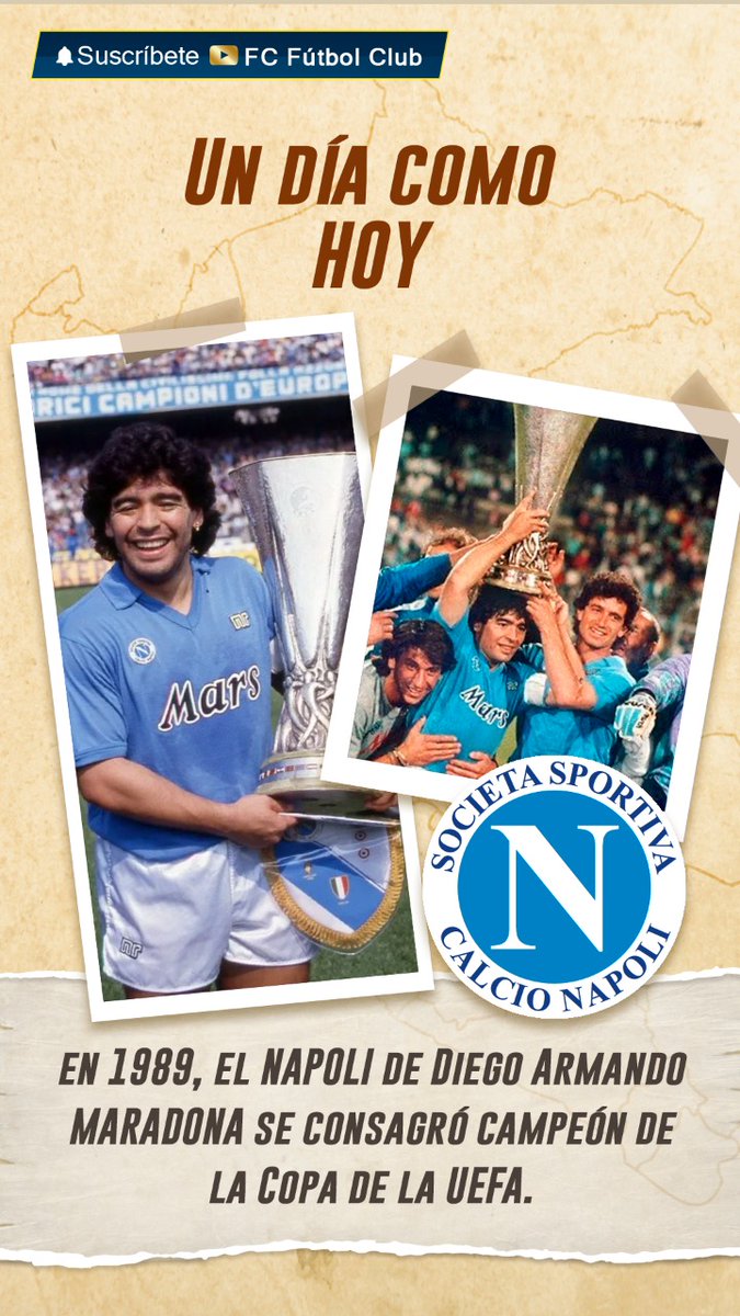 FCFutbol_Club's tweet photo. FC Fútbol Club, informa📣🇵🇪Un día como hoy. 
@sscnapoli 
#Eldiez #Maradona #Dios #Napoli #campeones #DiegoArmandoMaradona https://t.co/muGzYM2tJE