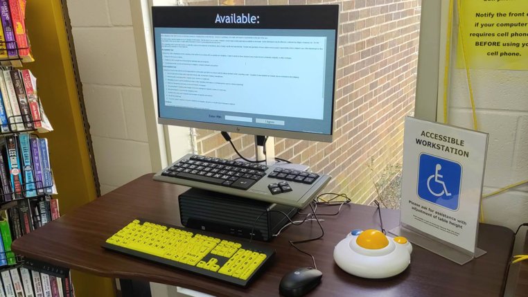 #TechnologyTuesday Because 14.7% of Lewis County residents under the age of 65 have a disability, the library has installed an accessible computer workstation. #everyoneiswelcome