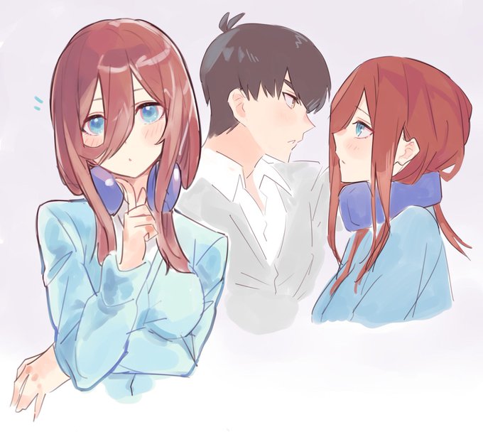GEORGE manさんがTwitterに投稿した中野三玖(五等分の花嫁)のイラスト。