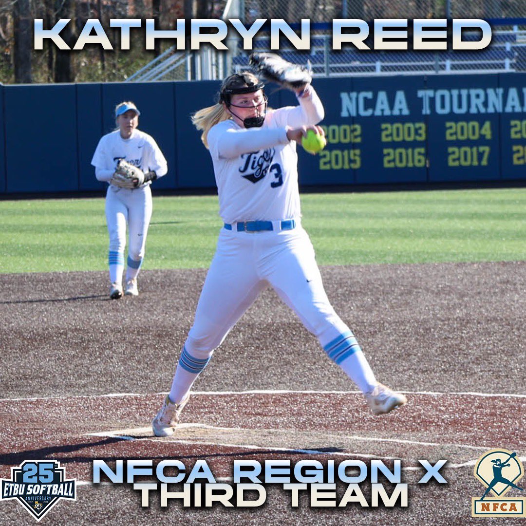ETBU_Softball's tweet photo. Congratulations to @k_reed03 on making the DIII NFCA Region X Third Team! 
#TigerSoftball #TigersUnite https://t.co/ux1is3dT7j