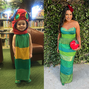 DelawareLibrary's tweet photo. Who wore it best? @mindykaling or our buddy Owen, who rocked a Very Hungry Caterpillar look back in 2017. 🐛 https://t.co/rbCbNhmX9T