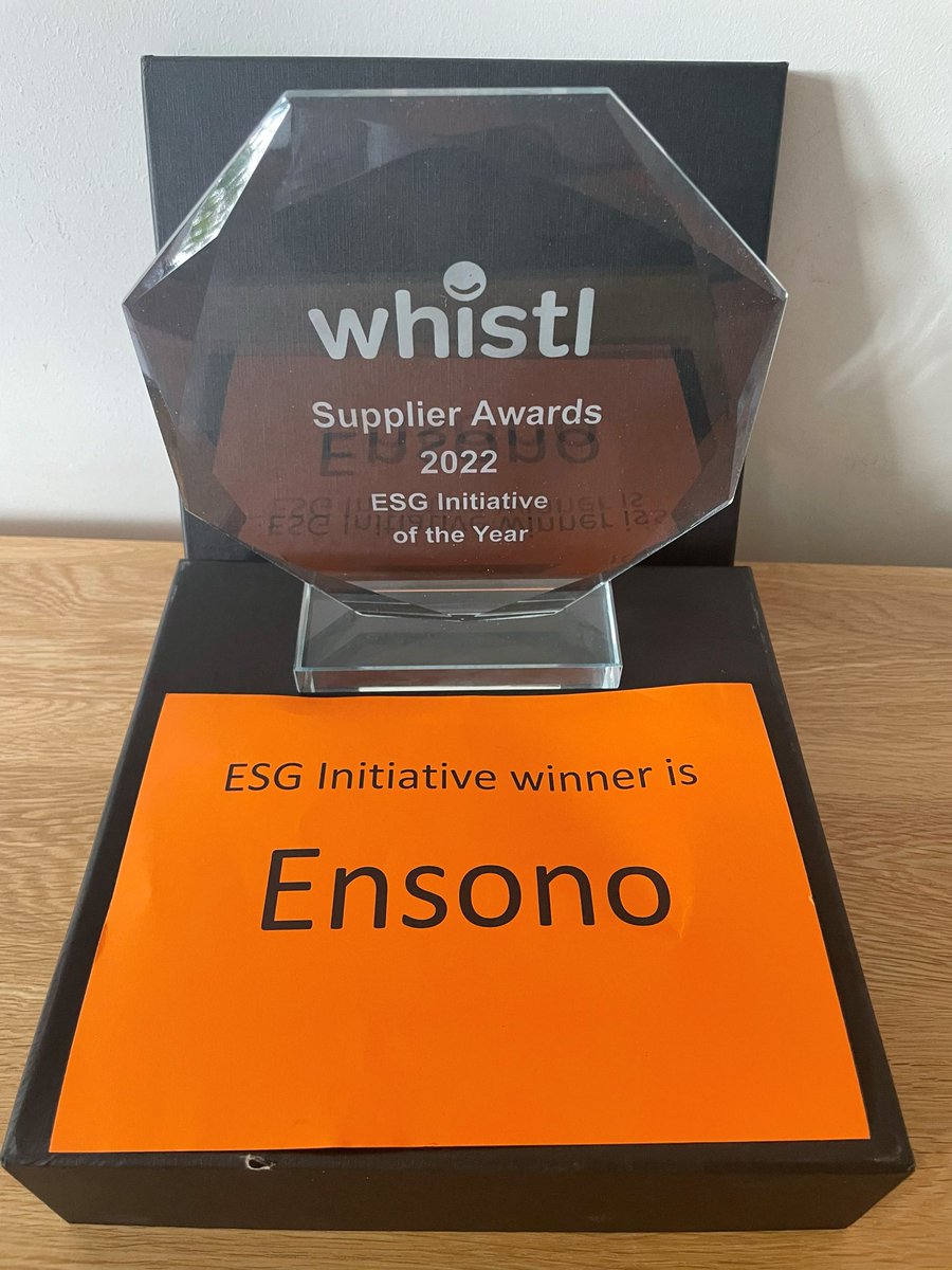 Lellman's tweet photo. I’m proud of my company @EnsonoIT for winning the @WhistlUKNews Supplier Awards 2022 ESG Initiative of the Year! We’ve have been acknowledged for our exceptional commitment to developing tech talent. #FutureFrontiers #YFYAUK #KickstartScheme #MakeBetterHappen https://t.co/ZIck74g7Iw