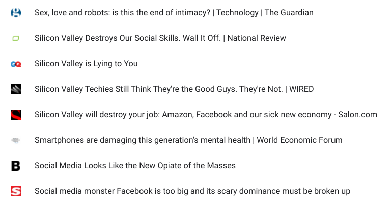 jeffjarvis's tweet photo. Random sample from my #technopanic bookmarks. https://t.co/G1ayddH2Q3