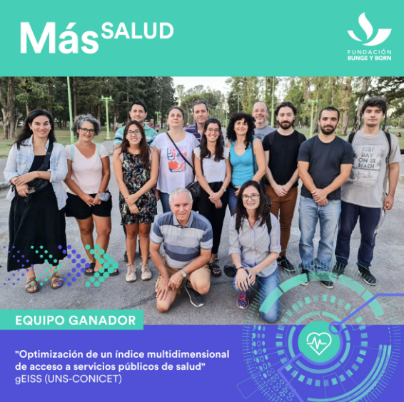 IIESS_CONICET's tweet photo. 🏆Felicitamos a los integrantes del #gEISS
-investigadores y becarios del #IIESS- equipo ganador de #MasSALUD.
Concurso organizado por @FundacionByB para apoyar proyectos creativos e innovadores que contribuyan a una salud de mejor calidad.
@Economia_UNS https://t.co/NCcbfFg3Uv