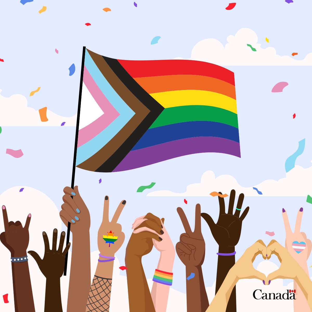 ❤️🧡💛💚💙💜🤎🖤🤍💗
May 17th is #IDAHOTB: International Day Against Homophobia, Transphobia, &amp; Biphobia. 

🇨🇦 joins our allies in the 🇬🇧 &amp; around the 🌍 in standing up for #LGBTQ2S rights and celebrating our diversity, today &amp; everyday. #LoveIsLove #OurBodiesOurLivesOurRights