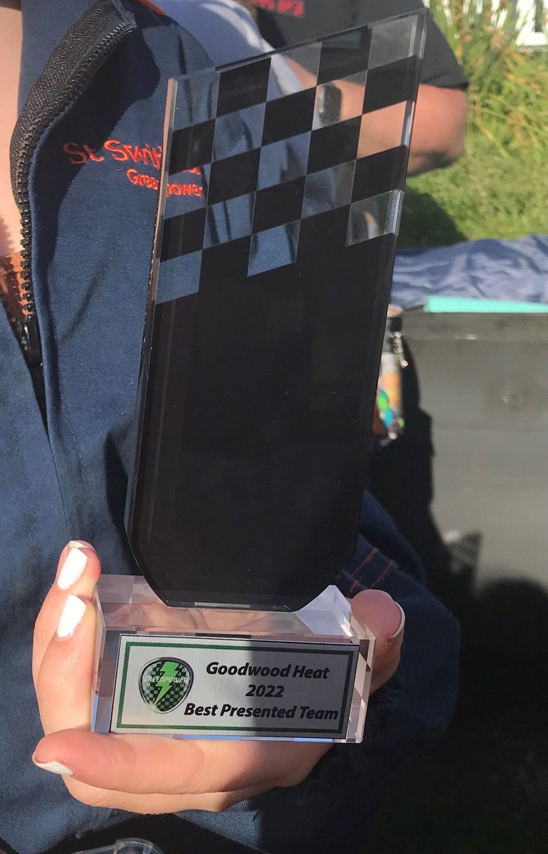 StSwithunsHigh's tweet photo. Congratulations to #StSwithunsL5 Kristin who took part in the Greenpower day at Goodwood Race Circuit. She was part of the team that raced the cars they had helped to build and was delighted to win the Best Presented Team award! #GoStSwithuns https://t.co/DDP32SoBA2