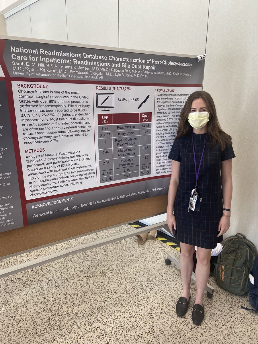 uamsGSSA's tweet photo. Great day for surgical research! 🤩🤩Poster presentations were given by 3 of our executive GSSA officers at the UAMS Surgical Symposium. 
Great job Liza, Larkin, and Hudson! #Research @UAMS_Surgery https://t.co/KvKMN6am0S