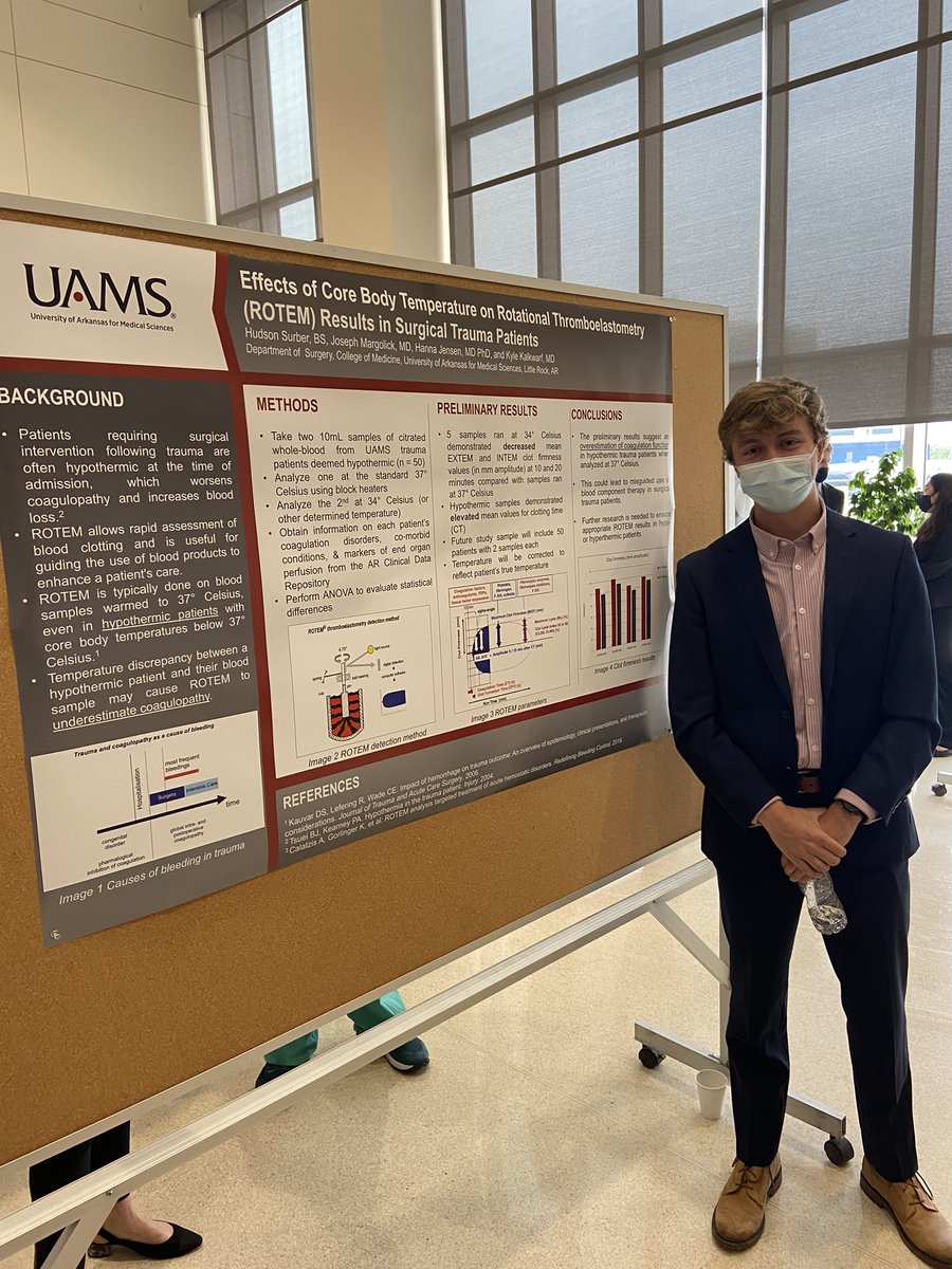 Great day for surgical research! 🤩🤩Poster presentations were given by 3 of our executive GSSA officers at the UAMS Surgical Symposium. 
Great job Liza, Larkin, and Hudson! #Research <a href="/UAMS_Surgery/">UAMS Department of Surgery</a>