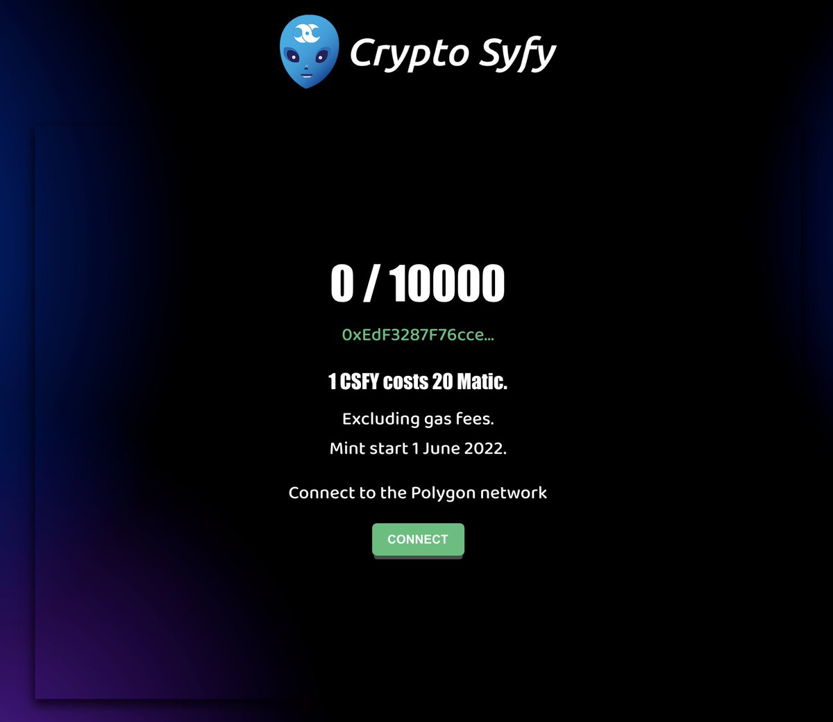 CryptoSyfy's tweet photo. We already have a date to start the mint and it will be June 1, starting this Thursday you will be able to make the first purchases to lie and take advantage of the matic is low. The cost will be 20 matic.

The collection will be released on the Polygon network. #nft https://t.co/B9RmKFqYSl