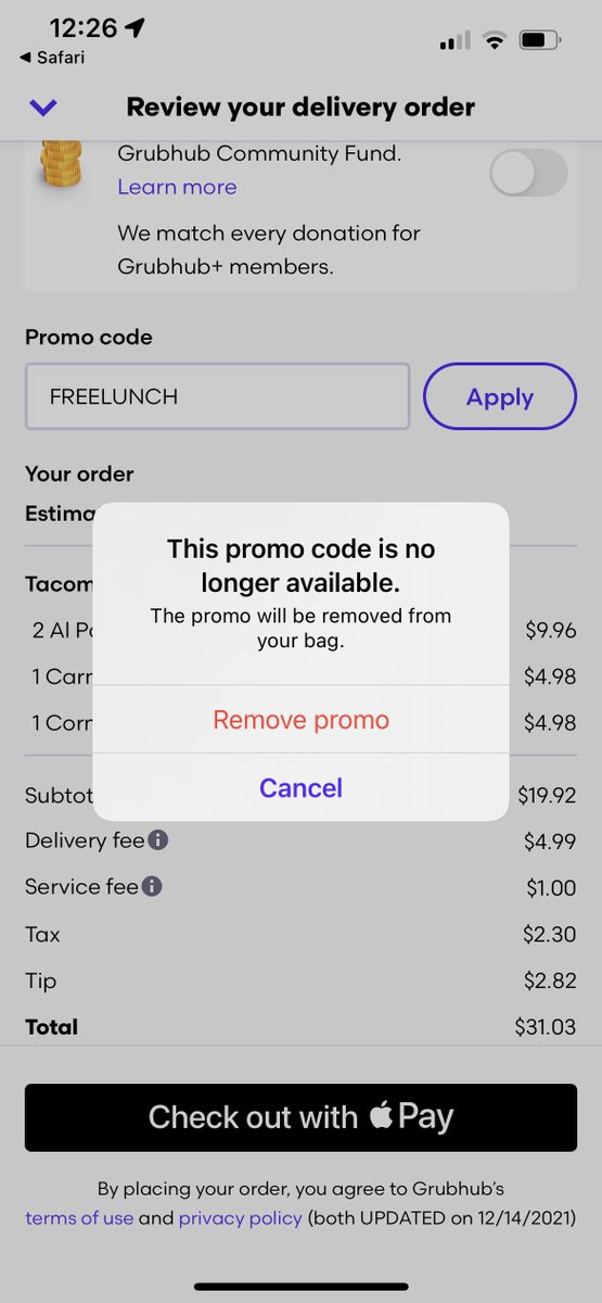 dorianclive's tweet photo. @Grubhub Am I doing something wrong? https://t.co/ro0ZNAmcYo