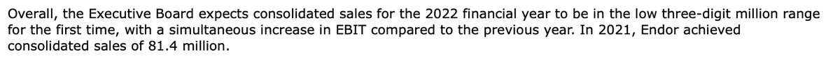 dantelriv's tweet photo. $E2N 
Endor AG with new record results in sales and earnings in the first quarter of 2022
https://t.co/zZbkwjnA1l https://t.co/vEw5YfygPM