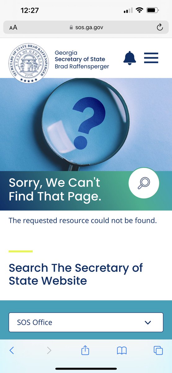 jsalomon90's tweet photo. @GaSecofState trying to help my Nana find where she can vote in Hall County where she has been registered for years. How is this acceptable on the GA SoS website?? This is the link to see the election calendar. #votersuppression https://t.co/lQ7NWpHFyr